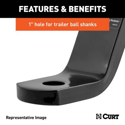 Image showing 5 th CURT 2 in. Shank Class 3 Ball Mount with Pin, 4 in. Drop, 7,500 lb. Capacity, 8-1/4 in. L, Packaged