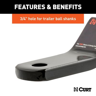 Image showing 2 th CURT 1-1/4 in. Shank Class 2 Ball Mount, 1 in. Drop, 3,500 lb. Capacity, 7-13/16 in. L