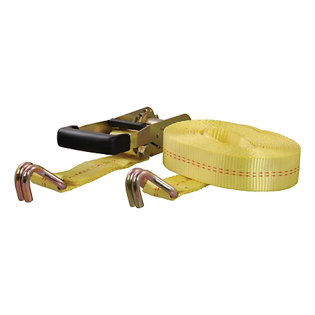CURT 27 ft. Yellow Cargo Strap with J-Hooks (3,333 lb.), 83047