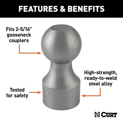 Image showing  2-5/16 in. Weld-On Gooseneck Ball, 30,000 lb. Capacity