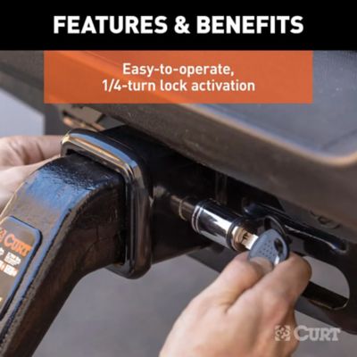 Image showing  5/8 in. Hitch Lock (3 in. Receiver, Barbell, Chrome)