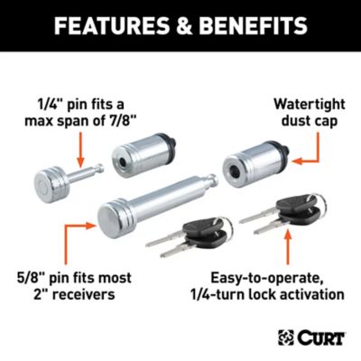 Image showing  Hitch & Coupler Lock Set (2 in. Receiver, 7/8 in. Latch)