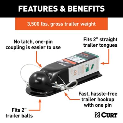 Image showing  Quickpin No-Latch 2 in. Trailer Coupler (2 in. Channel, 3,500 lb.)