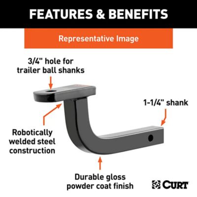 Image showing  1-1/4 in. Shank Class 2 Ball Mount, 3,500 lb. Capacity, 11-5/8 in. L