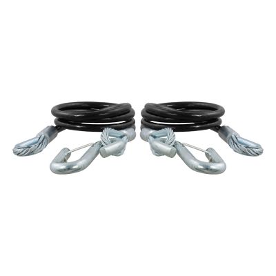 CURT 44-1/2 in. Safety Cables with 2 Snap Hooks (5,000 lb., Vinyl-Coated, 2 Pack), 80151