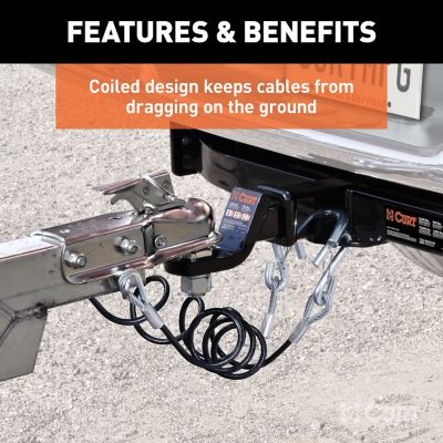 Image showing  44-1/2 in. Safety Cables with 2 Snap Hooks (5,000 lb., Vinyl-Coated, 2 Pack), 80151