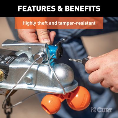 Image showing  Universal Tri-Ball Trailer Coupler Lock, Fits 1-7/8 in., 2 in., 2-5/16 in.