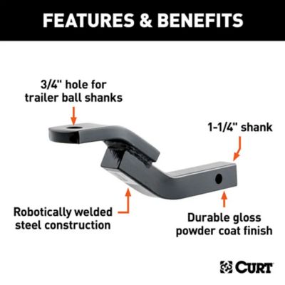 Image showing  1-1/4 in. Shank Class 2 Ball Mount, 3,500 lb. Capacity, 10-5/16 in. L