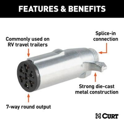 Image showing  7-Way Round Connector Plug (Trailer Side), 58160