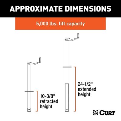 Image showing  5,000 lb. A-Frame Trailer Jack with Top Handle, 14 in. Travel