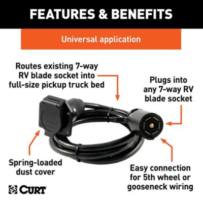 Image showing  7-Way RV Blade Extension Harness, Routes to Truck Bed, 7 ft.