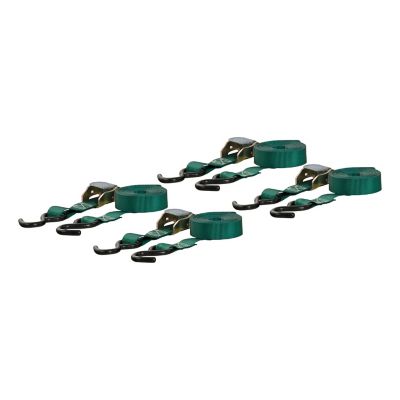 CURT 16 ft. Dark Green Cargo Straps with S-Hooks (300 lb., 4 Pack), 83016