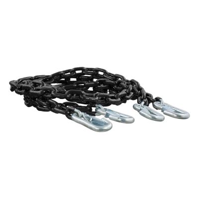 CURT 5,000 lb. Capacity 65 in. Safety Chains with 2 Snap Hooks Each, Vinyl-Coated, 2-Pack