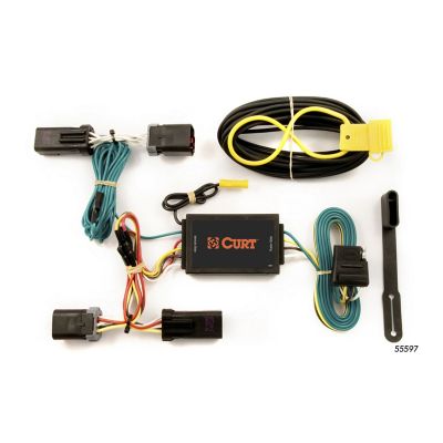 CURT Custom Wiring Harness, 4-Way Flat Output, Select Dodge Durango, Chrysler Aspen, 55597