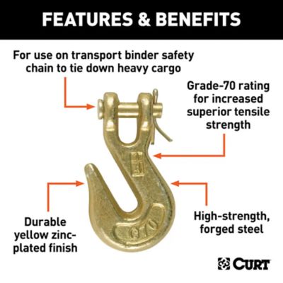 Image showing  1/4 in. Clevis Grab Hook, 3,150 lb., 3/8 in. Pin