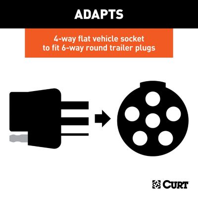 Image showing  Electrical Adapter (4-Way Flat Vehicle to 6-Way Round Trailer), 57183