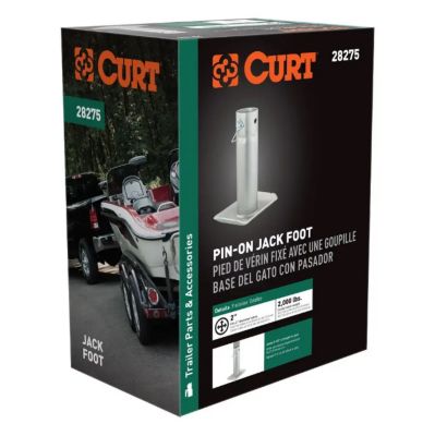 Image showing 3 th CURT Pin-On Jack ft. (Fits 2 in. Tube, 2,000 lb., 8-1/2 in. Height, Packaged)