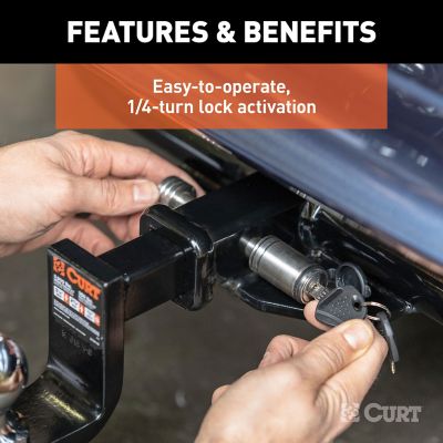 Image showing  1/2 in. Hitch Lock with 5/8 in. Adapter (1-1/4 in. or 2 in. Receiver, Barbell, Stainless), 23517