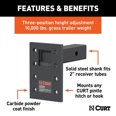 Image showing  Adjustable Pintle Mount (2 in. Shank, 10,000 lb., 7 in. High, 6 in. Long), 48323