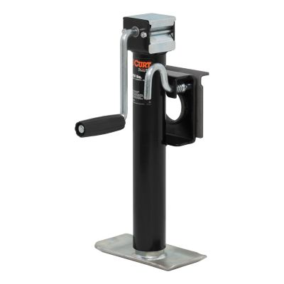 CURT Bracket-Mount Swivel Jack with Side Handle (2,000 lb., 10 in. Travel), 28302