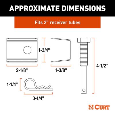 Image showing  Anti-Rattle Hitch Pin and Shim, Fits 2 in. Receiver with 5/8 in. Hole