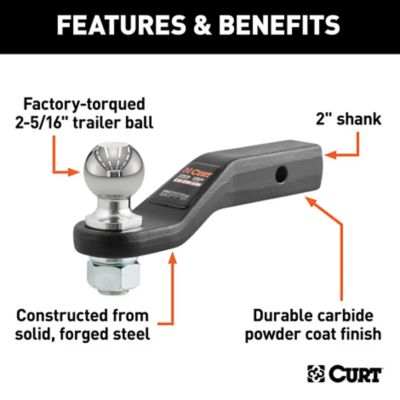 Image showing  2 in. Receiver Loaded Forged Ball Mount with 2-5/16 in. Ball, 2 in. Drop, 15,000 lb. Capacity