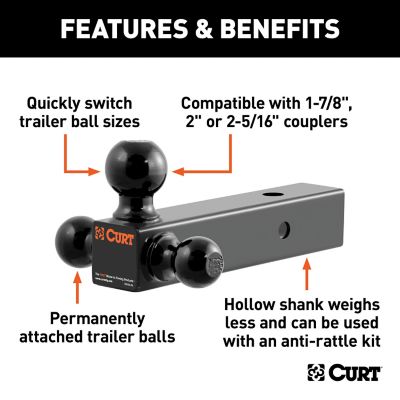 Image showing  2-1/2 in. Shank Multi-Ball Mount with 1-7/8 in., 2 in. and 2-5/16 in. Ball, 1,400 lb. Capacity