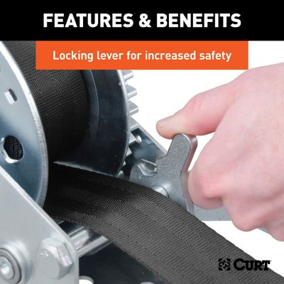 Image showing  Hand Crank Win. with 20 ft. Strap, 1,400 lb. Capacity, 7-1/2 in. Handle