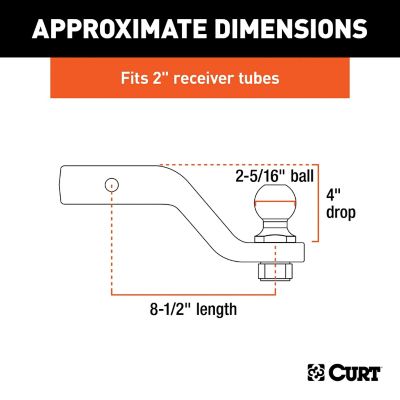 Image showing  2 in. Receiver Loaded Forged Ball Mount with 2-5/16 in. Ball, 4 in. Drop, 15,000 lb. Capacity