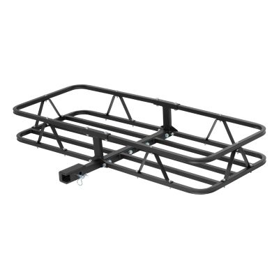 CURT 48 in. x 20 in. Black Steel Basket Cargo Carrier (1-1/4 in., 2 in. Adapter, 500 lb.), 18145