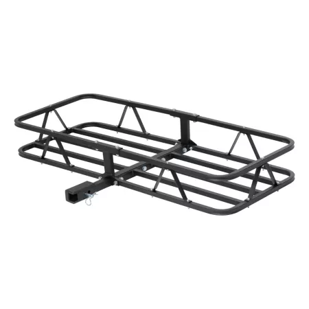 CURT Steel Basket Luggage Rack 500 lb 48 in x 20 in 1-1/4 in 2 in Adapter Black Hitch Cargo Carriers