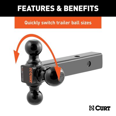Image showing  2 in. Shank Multi-Ball Mount with 1-7/8 in., 2 in. and 2-5/16 in. Black Balls, 750/1,000 lb. Capacity