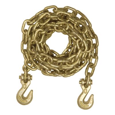 CURT 16 ft. Transport Binder Safety Chain with 2 Clevis Hooks (18,800 lb., Yellow Zinc), 80306