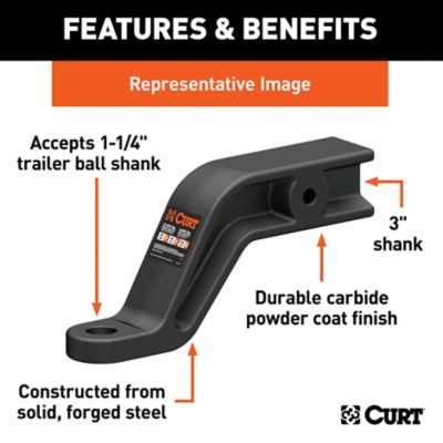 Image showing  3 in. Receiver Industrial-Duty Forged Ball Mount, 4 in. Drop, 21,000 lb. Capacity