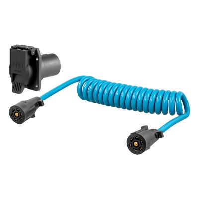 CURT 8 ft. Dinghy Towing Electrical Adapter and Socket, 7-Way RV Blade, Fits Uscar