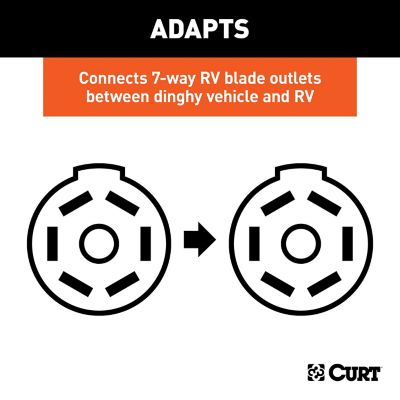 Image showing  8 ft. Dinghy Towing Electrical Adapter and Socket, 7-Way RV Blade, Fits Uscar