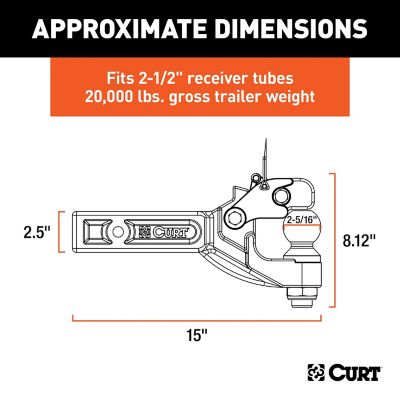 Image showing  2-1/2 in. Receiver-Mount Ball and Pintle Hitch with 2-5/16 in. Ball, 20,000 lb. Capacity