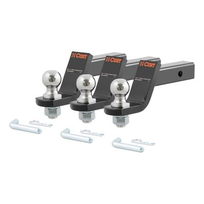 CURT Loaded Ball Mounts with 2 in. Balls (2 in. Shank, 7,500 lb., 4 in. Drop, 3 Pack), 45057