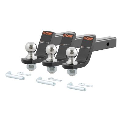 CURT 2 in. Shank Loaded Ball Mounts with 2 in. Balls, 4 in. Drop, 7,500 lb. Capacity, 3-Pack