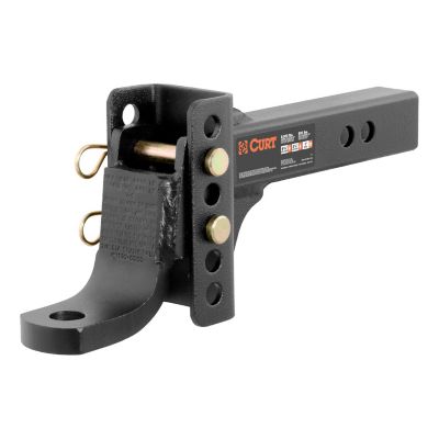 CURT 2 in. Shank Adjustable Channel Mount, 6-3/4 in. Drop, 6,000 lb. Capacity