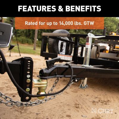 Image showing  2 in. Receiver Adjustable Channel Dual Hitch Mount with 2 in. and 2-5/16 in. Ball, 6 in. Drop, 10,000/14,000 lb.