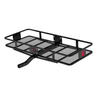 CURT 60 in. x 24 in. Black Steel Basket Cargo Carrier (Fixed 2 in. Shank, 500 lb.), 18152