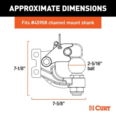 Image showing  Replacement Channel Mount Ball and Pintle Hitch with 2-5/16 in. Ball, 20,000 lb. Capacity