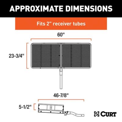Image showing  500 lb. 60 in. x 24 in. Steel Basket Cargo Carrier, Folding 2 in. Shank, Black