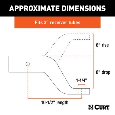 Image showing  3 in. Shank Industrial-Duty Forged Ball Mount, 8 in. Drop, 21,000 lb. Capacity, 10-1/2 in. L