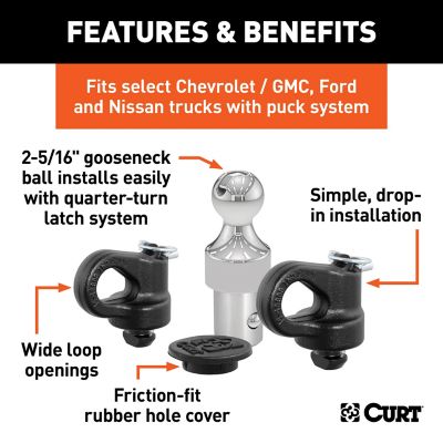 Image showing  2-5/16 in. 38,000 lb. Capacity OEM Puck System Gooseneck Kit for Chevrolet, Ford, GMC and Nissan