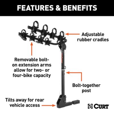 Image showing  Extendable Hitch-Mounted Bike Rack (2 or 4 Bikes, 1-1/4 in. or 2 in. Shank), 18030