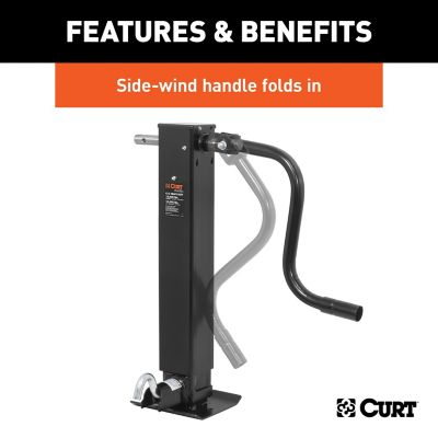 Image showing  12,000 lb. Direct-Weld Square Trailer Jack with Side Handle, 12-1/2 in. Travel