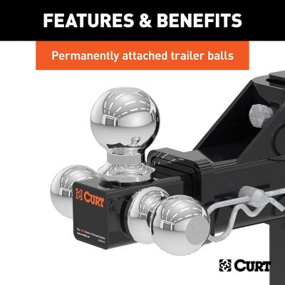Image showing  2 in. Receiver Adjustable Tri-Ball Hitch Mount with 1-7/8 in., 2 in. and 2-5/16 in. Ball, 6,000/7,500/10,000 lb.