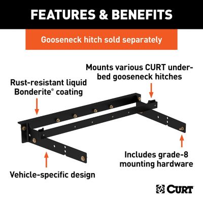 Image showing  Under-Bed Gooseneck Installation Brackets, Select Silverado, Sierra C / K